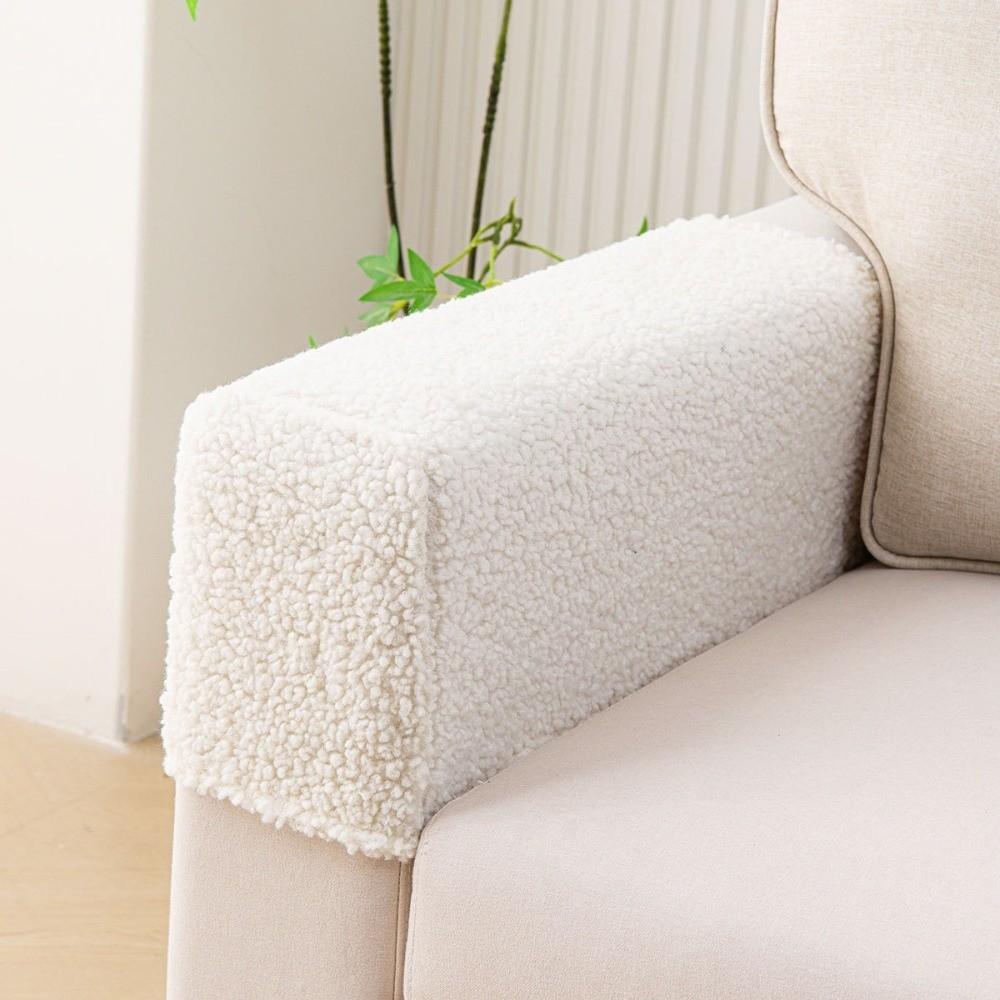 Teddy Fleece Materiaal Sofa Armleuninghoezen Verdikt Ontwerp Bank Armkappen Voor Sofa