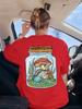 Cute Frog With Mushrooms Printed TShirts Womens Casual Short Sleeve Tops Soft ONeck T Shirts Summer Loose Womans Streetwear