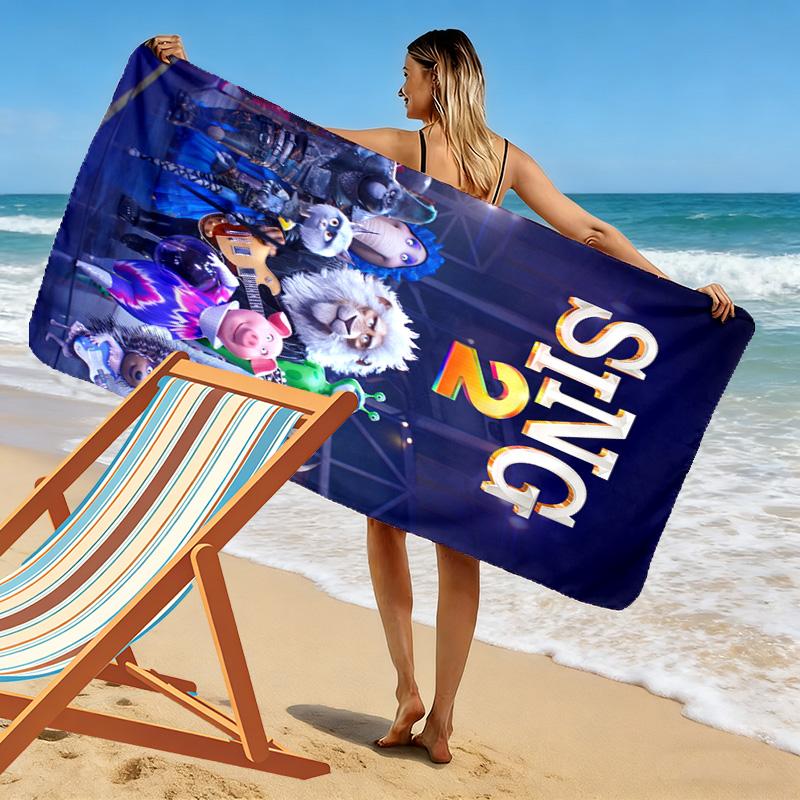 Sing 2D Flat Print Beach Towel, Large Soft Quick Dry Towel for Beach Camping SwimmingXSTJ0915262