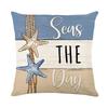 Marine Scallop Linen Pillow Case Home Car Decoration Sofa Living Room Single Side Digital Printed Pillow Cushion