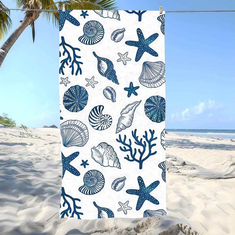 Shell Towel Beach Towel Oversized Super Absorbent Soft Swim Beachtowels For Men, Women