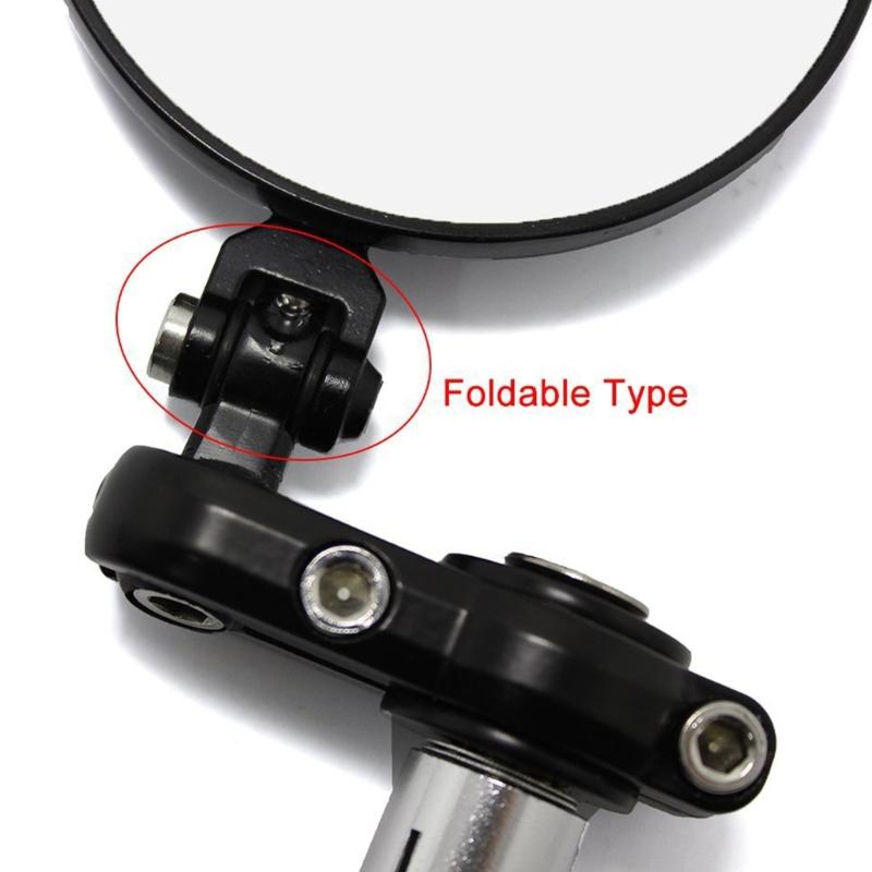 Easy Install Foldable Round Side Mirrors Retro Round Mirrors Adjustable Rearview Mirror Pair for Various Motorcycles