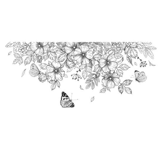 Motýli Květinová nálepka na toaletu Odnímatelná Samolepící Vodotěsné PVC Koupelnové dekorace na stěnu Samolepka Domácí potřeby