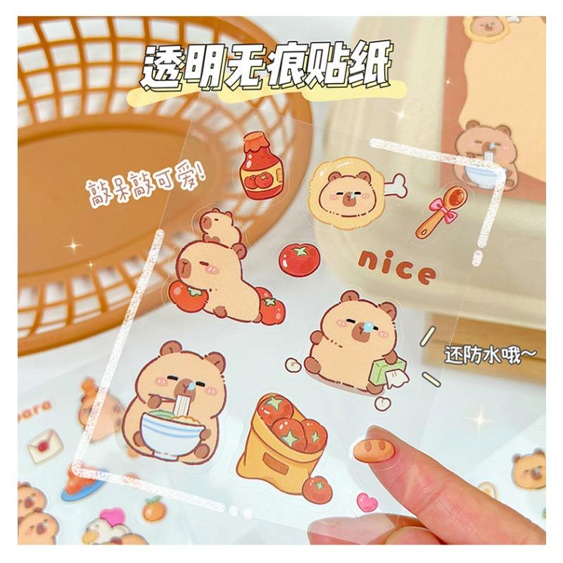 Cute Cartoon Capybara Stickers For Diy Scrapbook Journal Decoration Kids Craft Decals