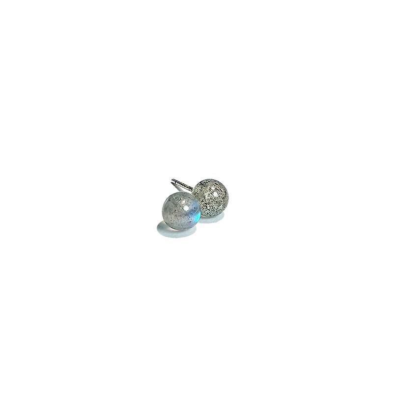 Pure Moonstone Stud Earrings Labradorite Natural Elongated Stone, No Allergies To Ear Holes
