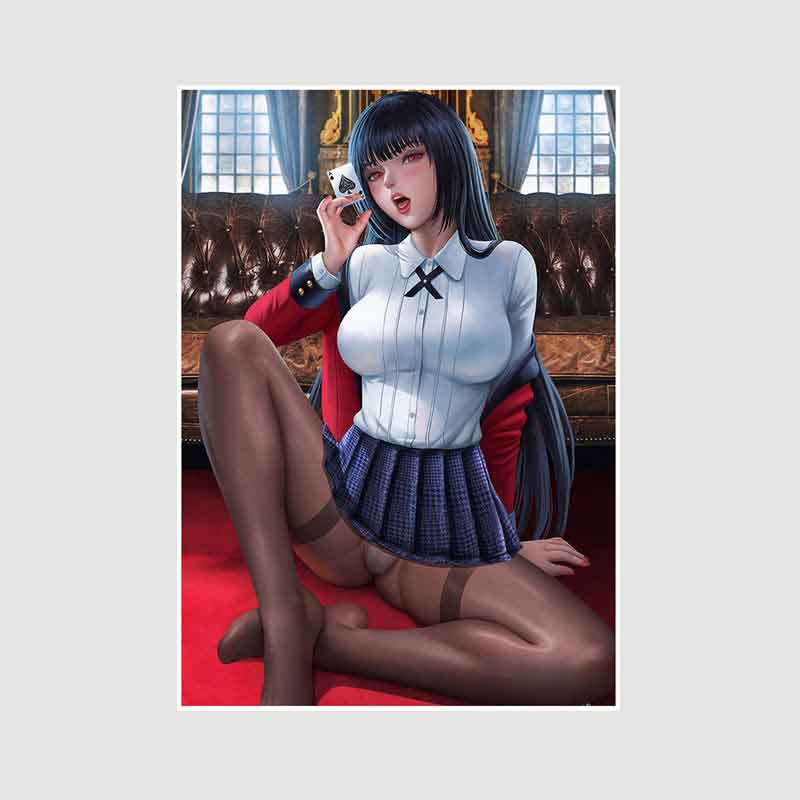 Classic Anime Kakegurui Posters Retro White Paper Manga Figure Poster Decor Prints Clear Image Bedroom Bar Decoration Art Painting Decorative Pictures