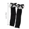 Winter Autumn Twist Cable Knitted Leg Warmers Cute Bowknot Ruffled Lace Foot Covers Middle Tube Calf Socks for Women