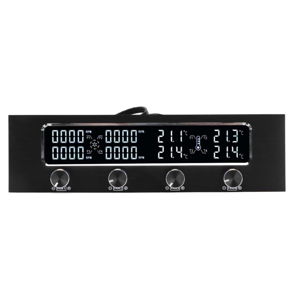PC Fan Controller Adjustable Speed LCD Display Temperature Controller with Screws Stickers for