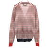 GUCCI made in Italy Border Pattern Long sleeve V neck cardigan L Red Men's Used