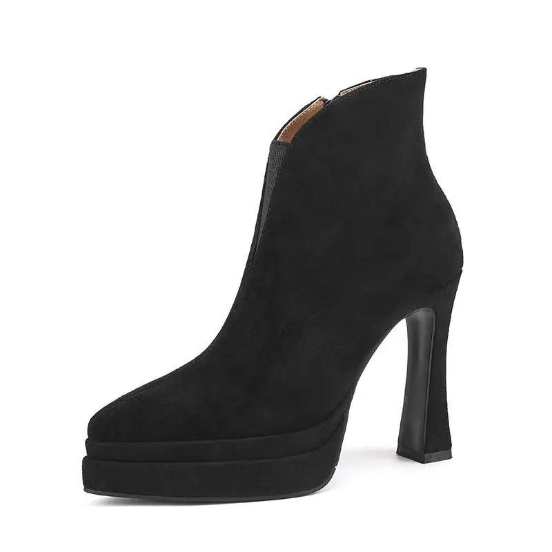 Retro Versatile High Quality Pointed Toe Stiletto Ankle Boots Women s Shoes 2025 Fashion Hot Sale Versatile Women s Boots 34 4198₽