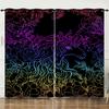 Curtain Graffiti Flowers And Plants 3D Digital Printing Blackout Curtain Punching