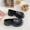 Small leather shoes women's spring new thick-soled one-pedal retro uniform single shoes