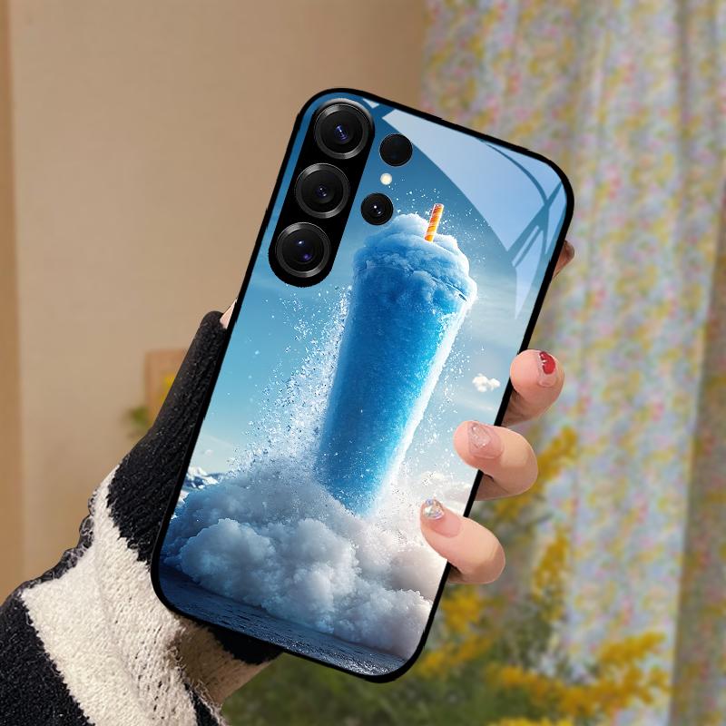 Glas Hülle Für Samsung S20 Ultra 5G Harte PC Gehärtetes Glas Handy Hülle Für Galaxy S21 / S22 / S23 / S24 / S30 Ultra Fundas Hüllen