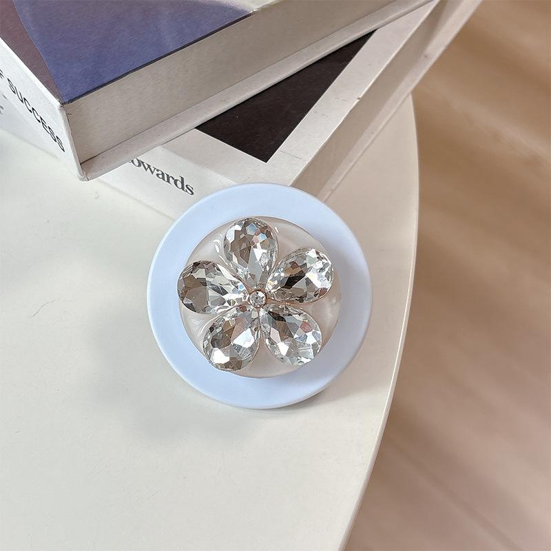 Rhinestone Flower Mobile Phone Airbag Holder Magnetic For Magsafe Small Fresh Ring