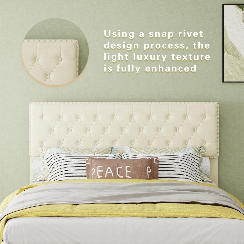 Modern minimalist soft bed, 140*200CM, beige, multifunctional bedroom furniture, low box bed frame without lifting rod, include140*200cm mattress.