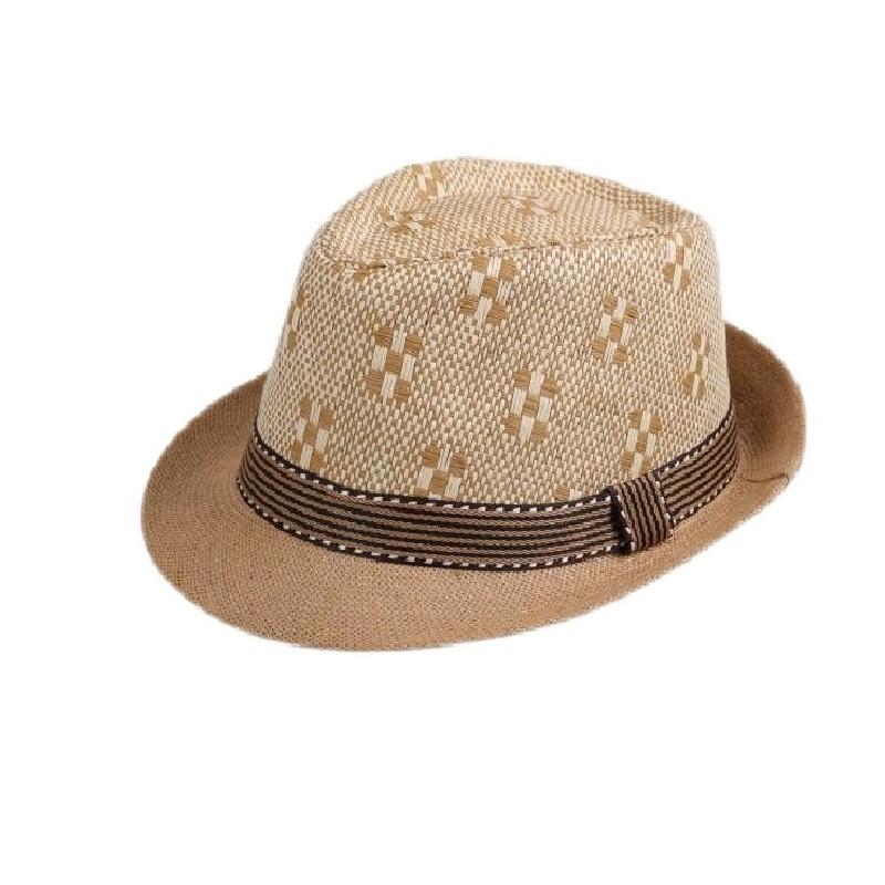 2025 New Korean Trendy Sun Hats British Top Hat Women's Men's Grometric Straw Hat Belt Jazz Hats Couple Beach Hat Fedoras Cap