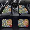 Decorative Boho Floral Print Car Floor Mats Set, Front & Rear Liners Set,Universal Fit Auto Carpet for Women Girls, decoration