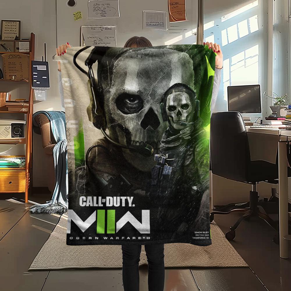 1Pc Call Duty Print Flannel Blanket, High Quality Comfortable for All Seasons, Home Decor, Warmth and Comfort, Perfect for Christmas Gifts