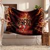 San Francisco 49ers Flannel Blanket, Custom Name Text Personalized Soft Throw Blanket Home Decor Gift