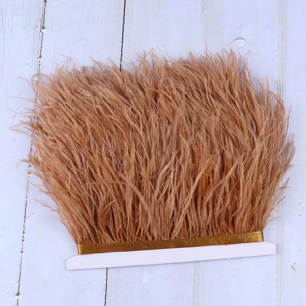 Feather10Meters 8-10cm Natural Ostrich Feather Trims for Needlework and Handicraft Plume Ribbon Fringe Skirt Decoration