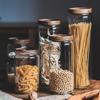 Acacia Wood-Lid Glass Jar for Coffee, Grains, Cereals, Dried Fruits, or Tea Storage
