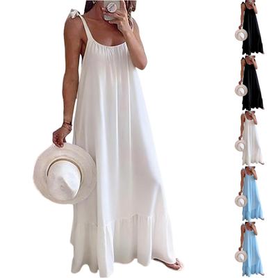 Damesmode Kleur Jurk Strapless Mouwloze Jurk