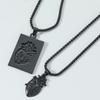 Gold and Silver Heart Couple Pendant Necklace - Fashionable Hip-Hop Valentine's Day Gift