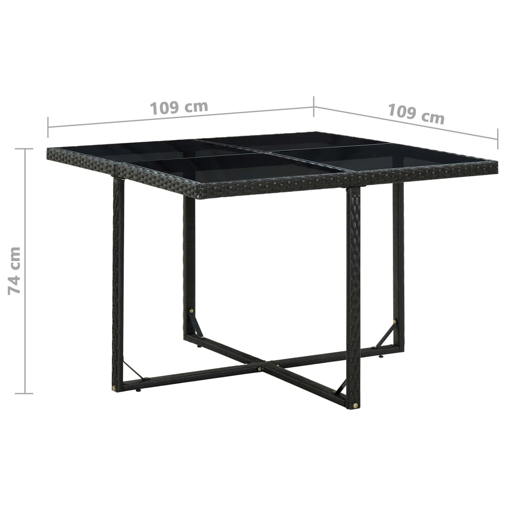 9 piece garden dining set with cushions poly rattan black