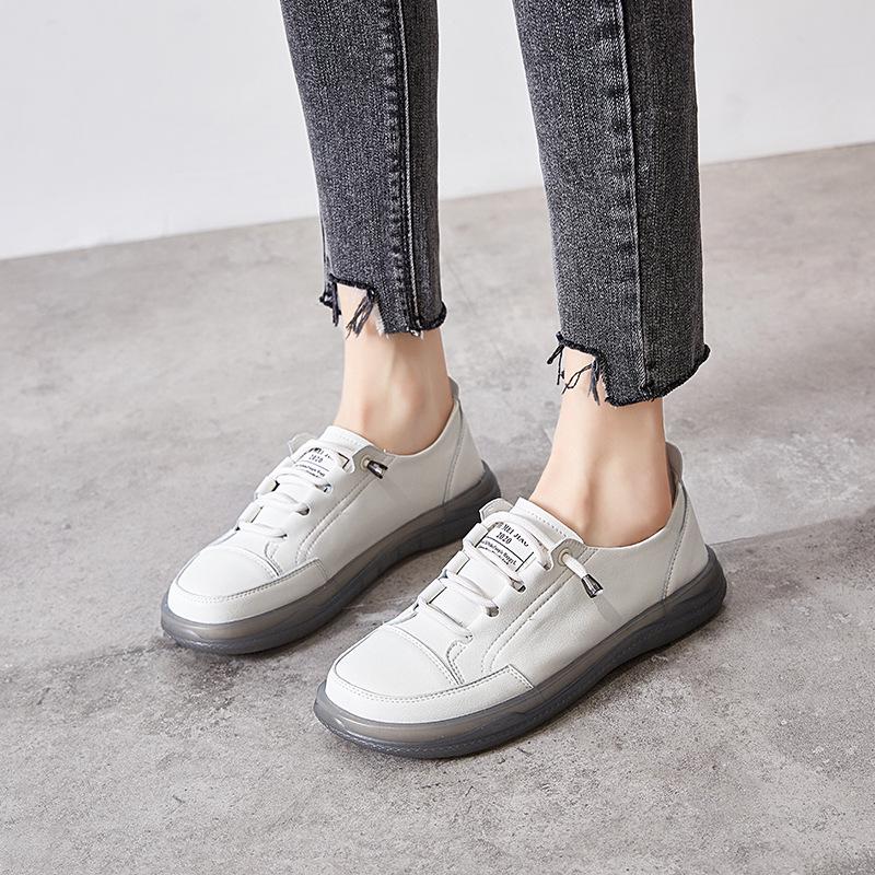 Women's Genuine Leather White Slip-On Shoes - 2025 Casual Soft Sole Flats