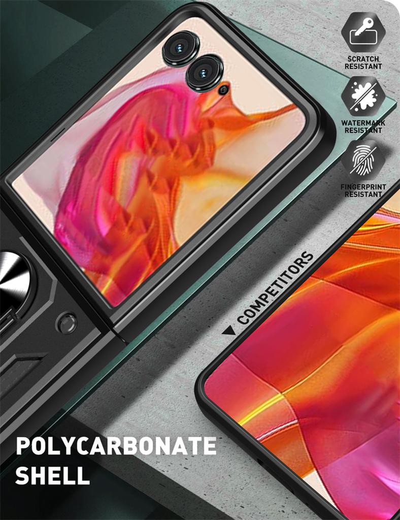 Shockproof Armor Case For Motorola Razr 50 Ultra Razr + Plus 2024 Car Magnetic Ring Holder Back Cover For Moto Razr50 Razr+ Capa