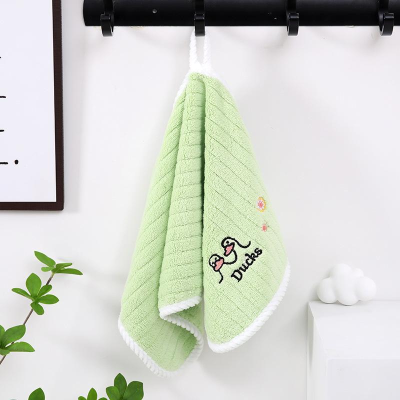 Cartoon Children's Face Towel Soft Absorbent Coral Fleece Embroidered Hair Home School Students Foreign Trade