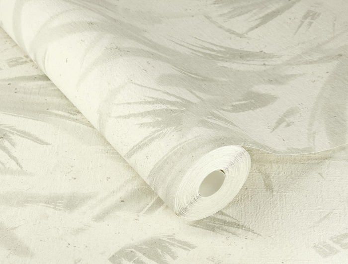 Papier peint - RASCH - 520729 - Intissé - Effet béton &amp; motif feuilles - 10,05 m x 53 cm