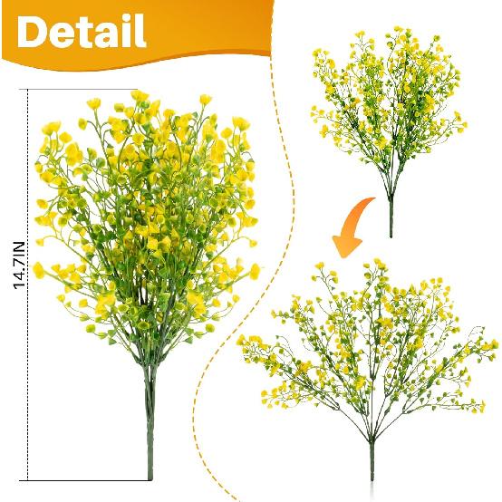 Thanksgiving Fake Flowers for Decoration - 3PCS Artificial Flowers for Outdoors Fake Plants Indoor Plants Fall Decorations for Home Decor Patio