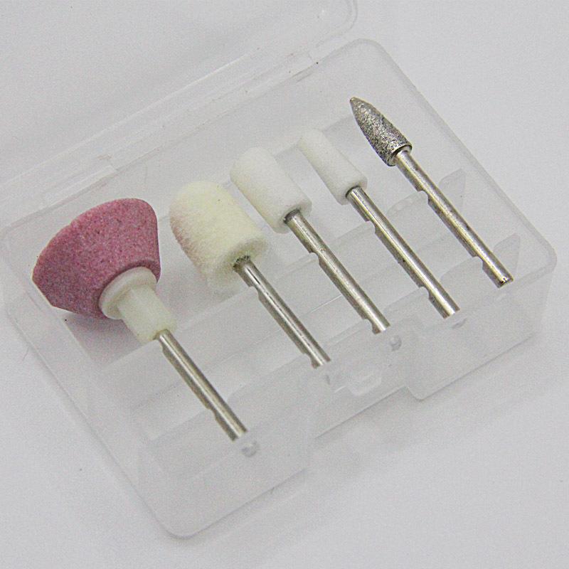 5Pcs/set Handle Nail Polishing Head Nail Machine Matching Grinding Head