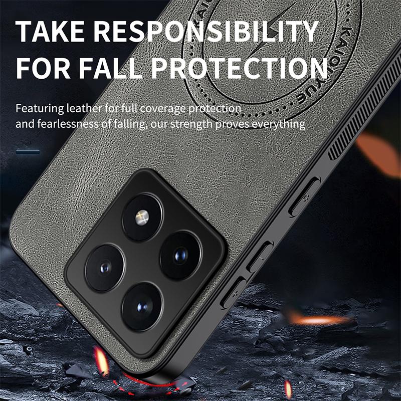 For Xiaomi 14T Pro Luxury Matte Cortex Leather Phone Case For Mi 14T Pro Shockproof Silicone Soft Magnetic Protection Cover