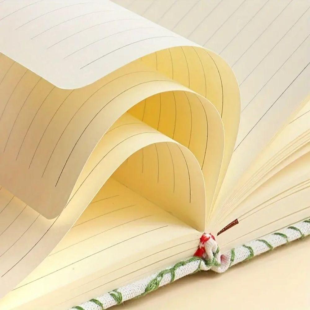 Fabric Cover Leaf Hand Ledger Compact Pocket Book Embroidered Notebook  for Going Back To School