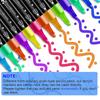 24 Colors Dual Tip Acrylic Paint Markers Set Brush & Dot Tips Waterproof No Bleed Paint Pens for Rock Canvas DIY Art Craft