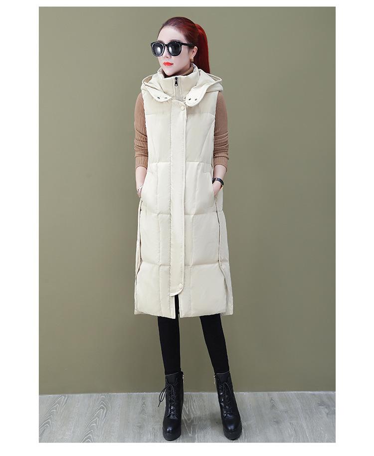 

Осенне-зимний женский однотонный жилет с капюшоном, свободная утолщенная теплая женская куртка без рукавов XXXL бежевый