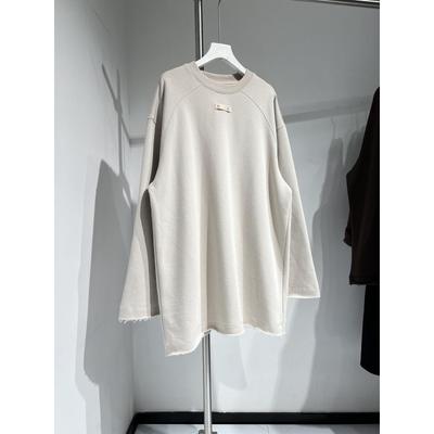Plüsch-Design Sweatshirt Langarm Damen Herbst Winter Lazy Style Rundhals Mittellang Große Version Locker Vielseitiges Oberteil