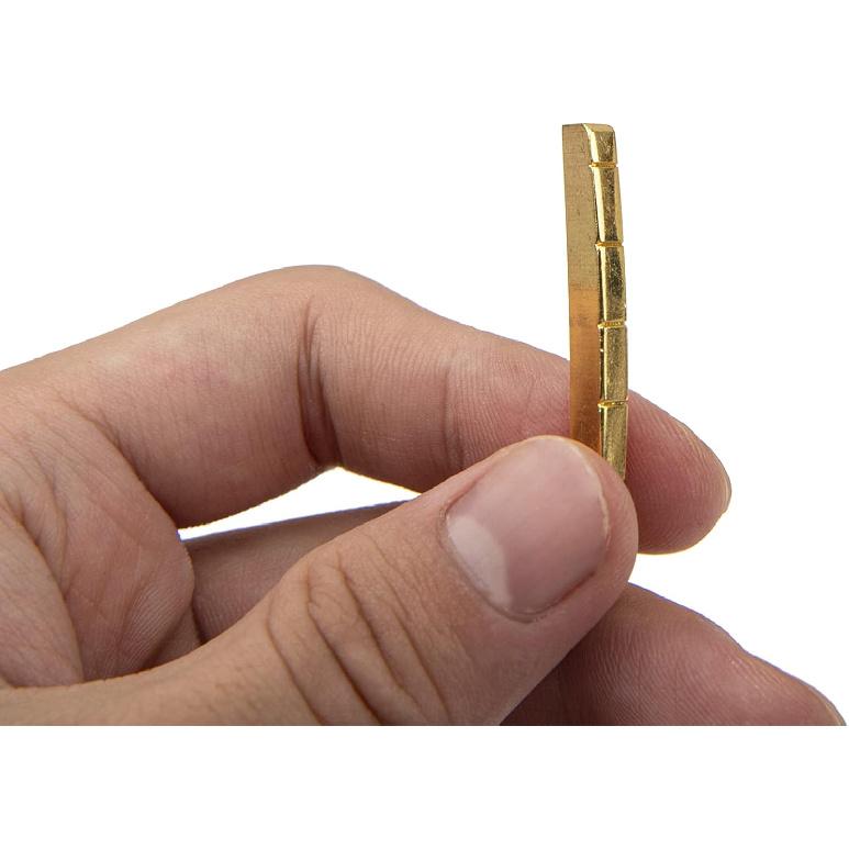 1Pcs Yootones Electric Guitar Nut Brass 6 String Slotted Compatible with Les Paul Epiphone Strat Tele ST TL Guitar Parts (43mm)