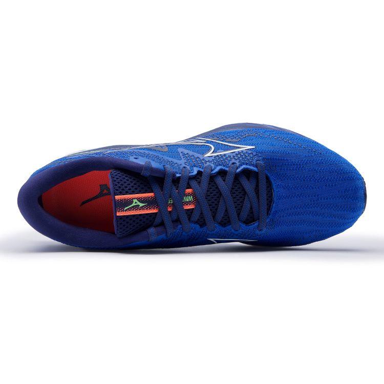 Mizuno Wave Rider 27 Comfortable Breathable Lightweight Shock Absorbing Mesh Running Shoes Men Sneakers Blue J1GC230305