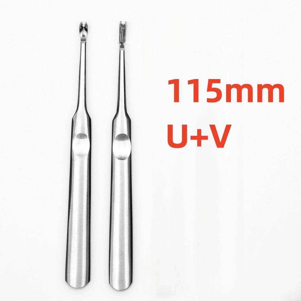 Handmade Leather Stitching Kit U+V Shaped Skiving Punching Tool with Edge Beveler for Leathercraft Projects