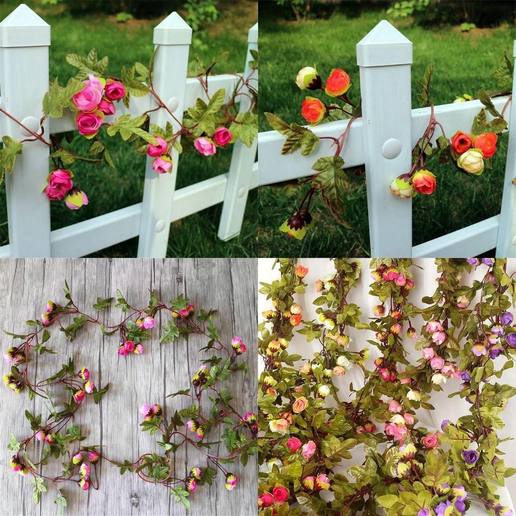 Beautiful 42 Flowers Artificial Silk Rose Fake Flower Garland For Diy Party Decoration