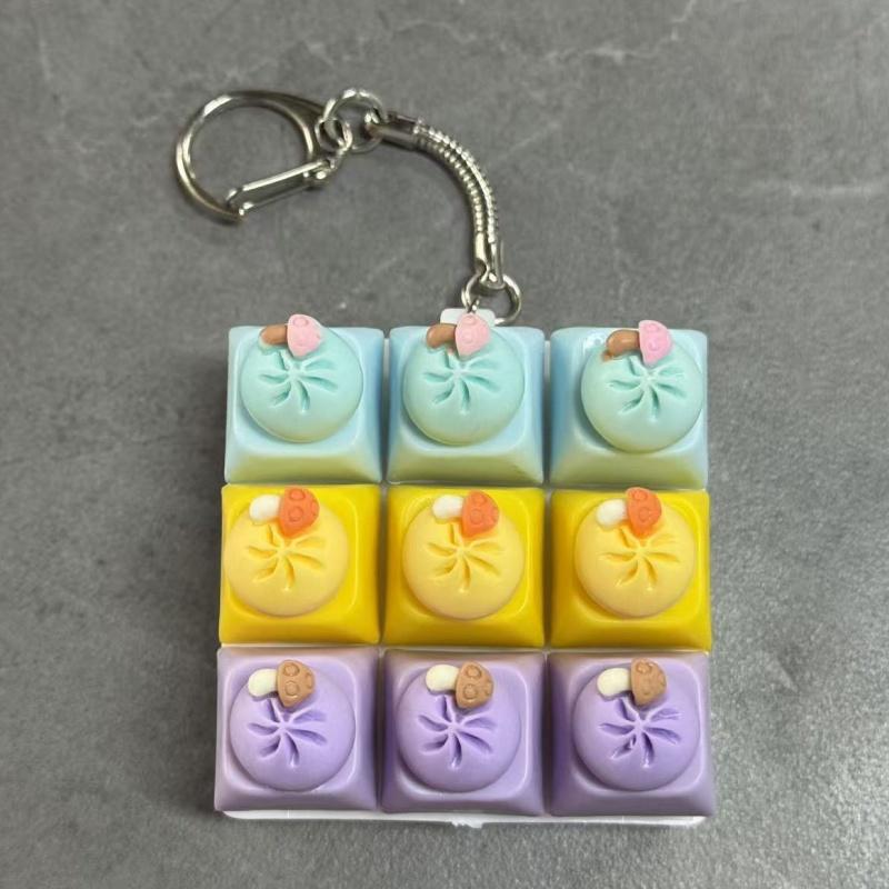 9 Keys Keyboard Fidget Keychain Keyboard Clicker Mechanical Keyboard Keyring Stress Relief Toys Gift For Girlfriend