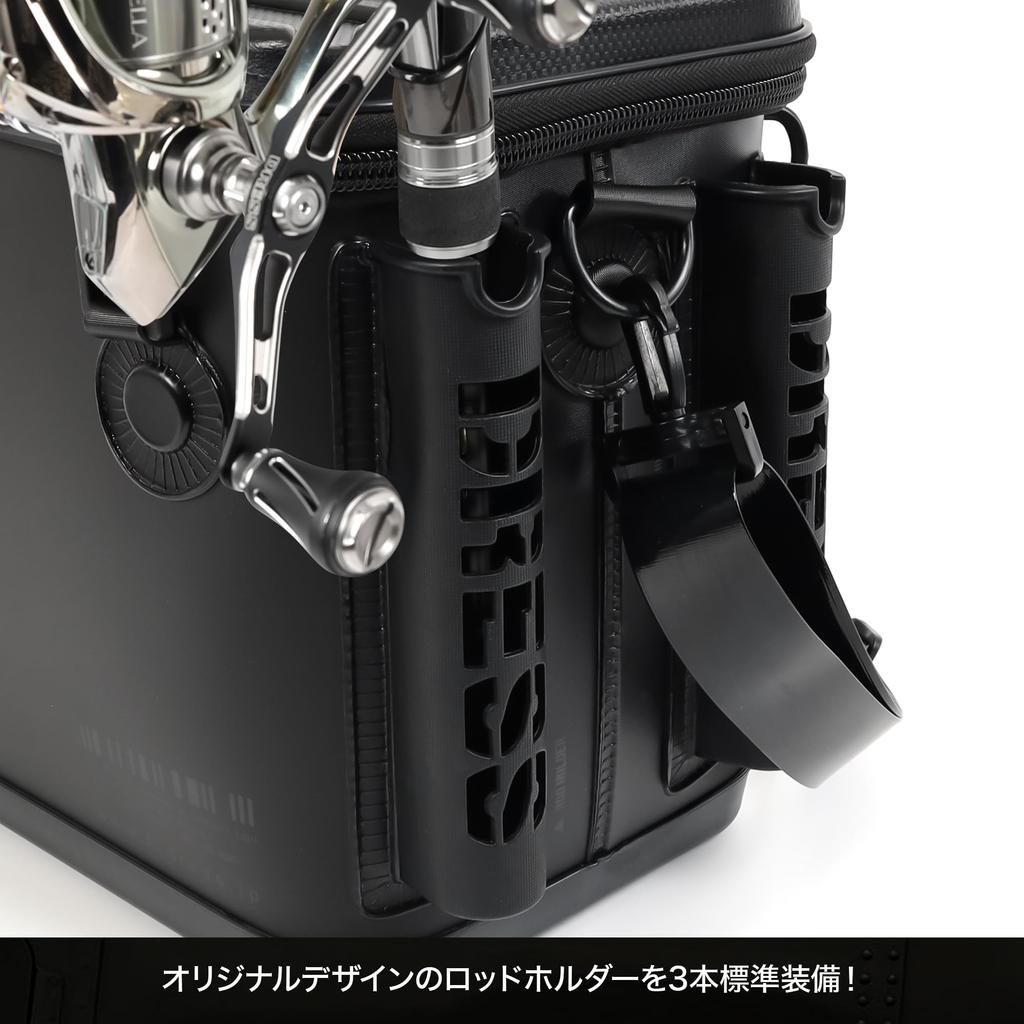 DRESS Mini Bucket Bag Mesh Stealth EVA Rod Fishing Tackle Fishing Tackle Emergency Storage Container (with Pocket) Black, Approx. 17L, Holder,