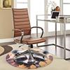1pc Raccoon Face with Autumn Leaves Round Carpet Anime Design Chair Mat, Non Slip Rug for Office, Home Decor, Living Room, Bedroom