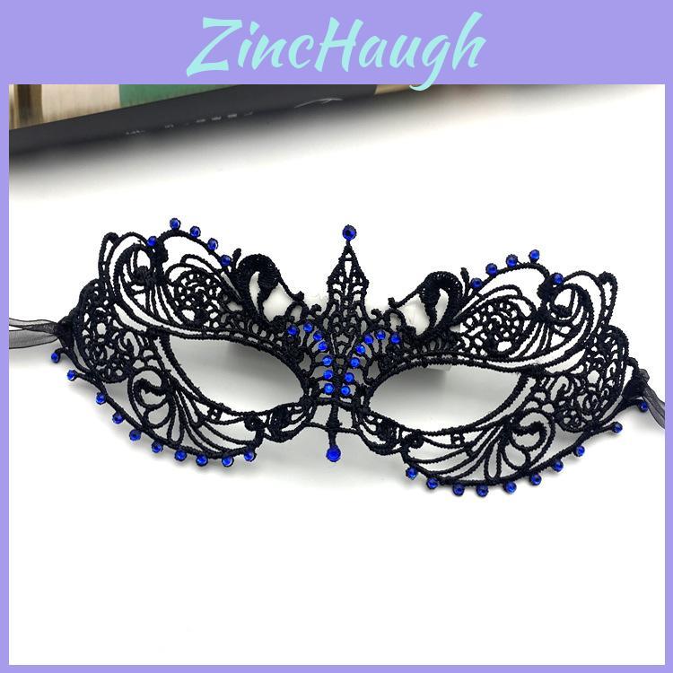 Halloween Lace Mask With Rhinestones For Costume Party And Kids Adults