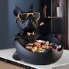 Kreativní sluneční brýle Cool socha psa Socha buldoka Úložný box Zvířecí dekorace Pryskyřičný řemeslný umělecký výtvor Domácí dekorace Dárek