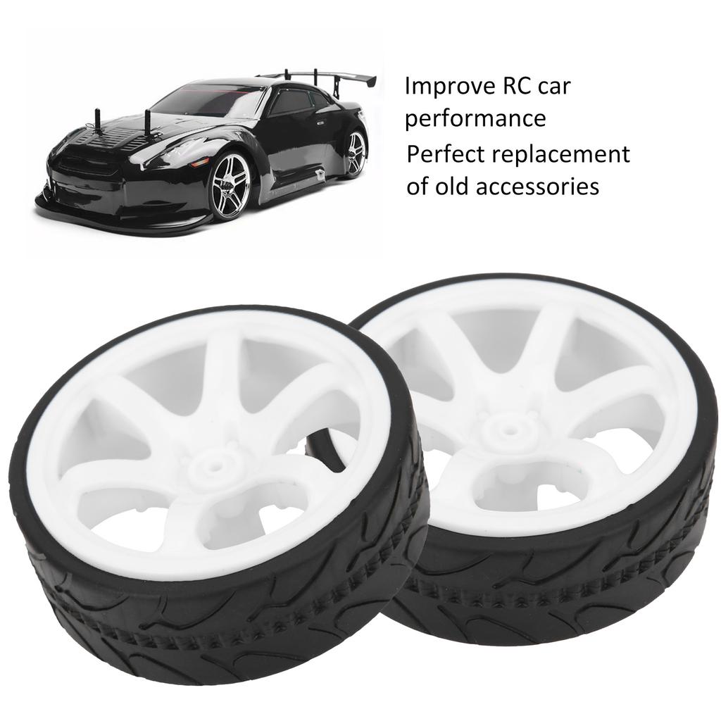 1Celsius10 Racing RC Car Wheel Plastic Wheel Hub with Grooved Rubber RC Car Spare Accessory