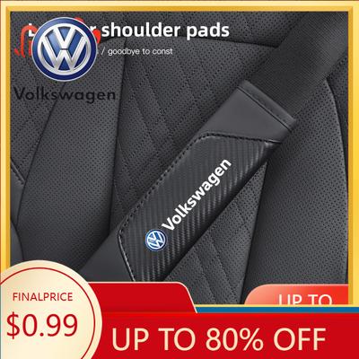qwe3For Car Seat Belt Shoulder Pad Leather Seat Belt Cover For Volkswagen Golf Passat B6 Amarok T5 Phaeton CC Tiguan GTI